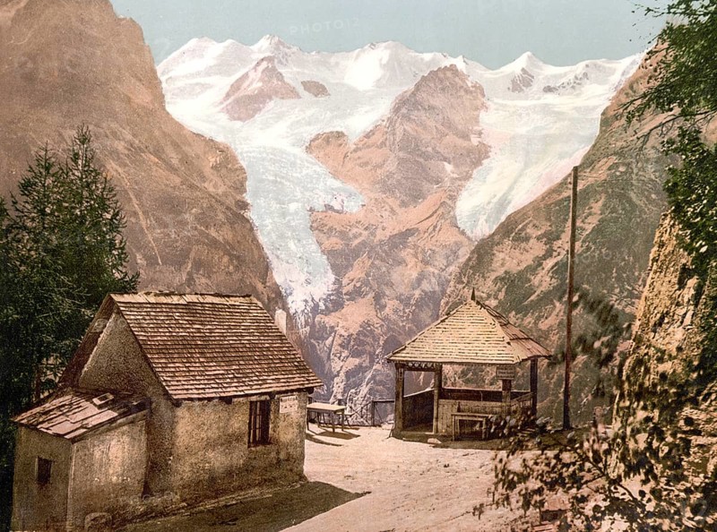 Stilfserjoch, Stilfser Joch, Alm Weißer Knott, Tyrol, formerly Austria-Hungary, today South Tyrol, Italy, Historical, digitally restored reproduction from a 19th century original, Record date not stated, Europe