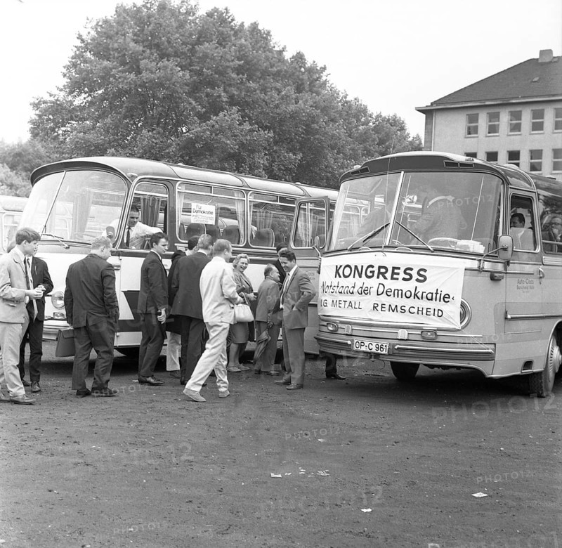 DEU, Germany, Dortmund: Personalities from politics, business and culture from the years 1965-71. Ruhr area. Trade union demonstrating against emergency laws ca. 1965-6, Europe