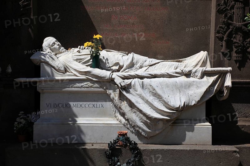 Campo Verano, Cimitero Comunale Monumentale Campo Verano, the largest cemetery in Rome in the Tibertino district, Italy, Europe