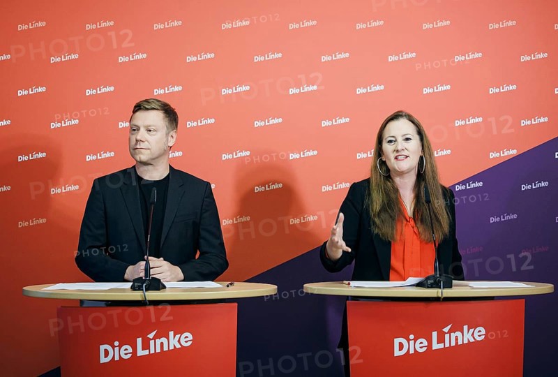 Janine Wissler, Chairwoman of the Left Party, and Martin Schirdewan, Chairman of the Left Party, at a press conference in Berlin, 19 August 2024