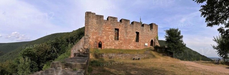 The ruins of Wolfsburg Castle above Neustadt an der Weinstraße