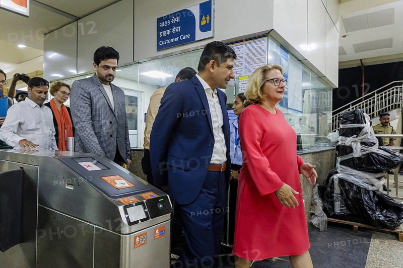 Svenja Schulze (SPD), Federal Minister for Economic Cooperation and Development, visits a metro station and the technology room with explanations from Siemens India in Ahmedabad, 15/09/2024