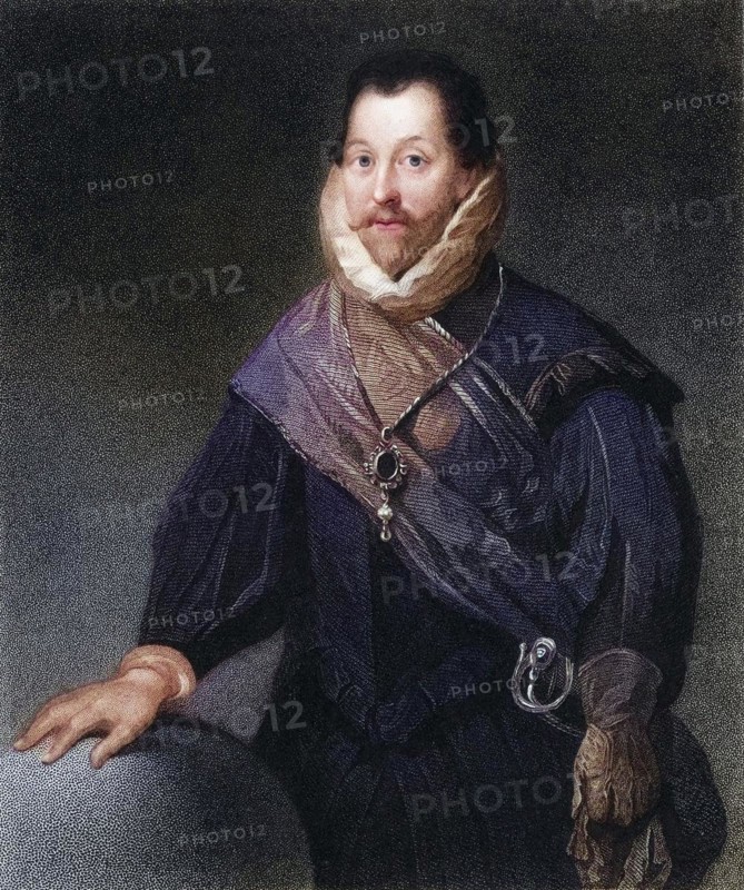 Sir Francis Drake c. 1540/3, 1596, English admiral. From the book Lodges British Portraits, 1823, Historical, digitally restored reproduction from a 19th century original, Record date not stated