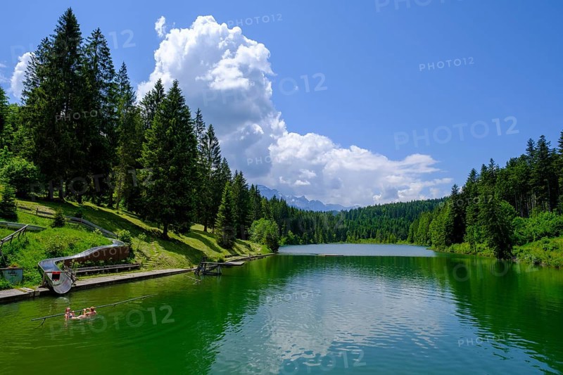Grubsee, Klais near Mittenwald, Werdenfelser Land, Upper Bavaria, Bavaria, Germany, Europe