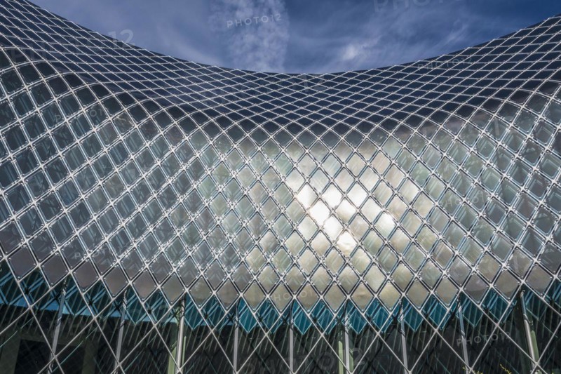Novartis Pavilion, architecture firm AMDL CIRCLE and architect Michele De Lucchi, Novartis Campus, timber construction, façade with photovoltaics, Basel, Canton of Basel-Stadt, Switzerland, Europe