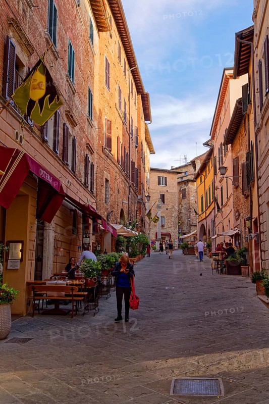 The historic centre of Montepulciano, UNESCO World Heritage Site. Montepulciano, Tuscany, Italy, Southern Europe, Europe