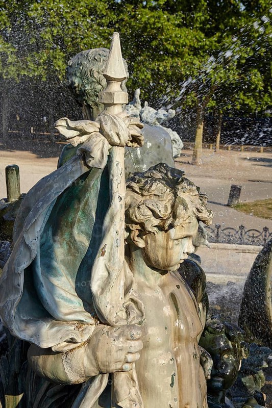 Details of the fountain Fontaine du Char du Triomphe de la République in Bordeaux, Département Gironde, Nouvelle-Aquitaine, France, Europe