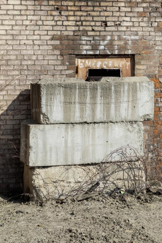 Detroit, Michigan, The door of a vacant building marked as an Emergency Exit