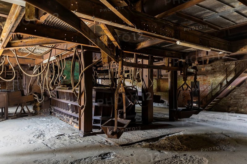 The Muldenhütten smelter site is more than 800 years old. The still existing, historical and heritage-protected metallurgical buildings as well as their partially preserved technical facilities make the site one of the oldest still existing sites of non-ferrous metallurgy in Germany. Shaft furnace building, 19th day of the mining and metallurgy exhibition in the district of Central Saxony, Muldenhütten, Saxony, Germany, Europe