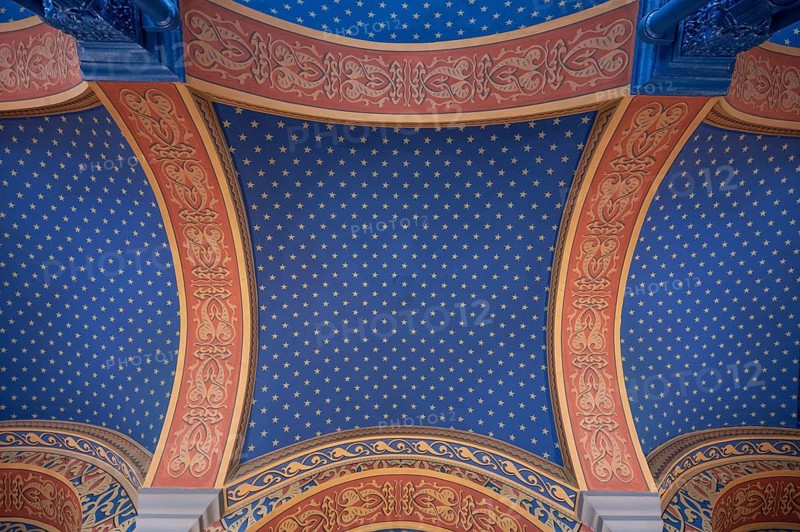 Preserved ceiling vault in the vestibule of the former synagogue, built in 1883, destroyed by the Nazis in 1938, Landwehrstraße 1, Kitzingen, Lower Franconia, Bavaria, Germany, Europe