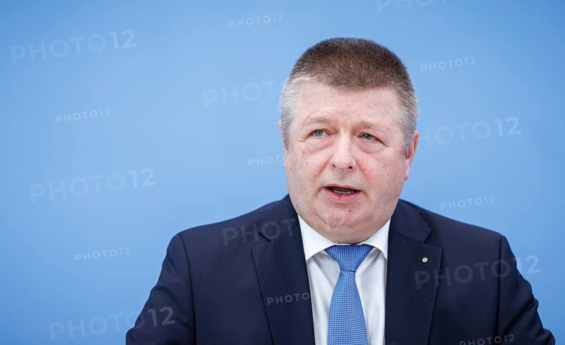 Thomas Haldenwang, President of the Federal Office for the Protection of the Constitution, recorded during the Federal Press Conference on the presentation of the 2023 Report on the Protection of the Constitution, in Berlin, 18 June 2024