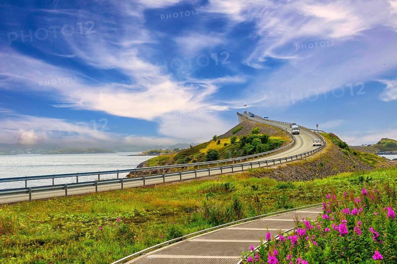 Storseisund Bridge, Atlantic Road, Atlanterhavsveien, Karvag, Vevang, West Coast, Norway, public land, Europe