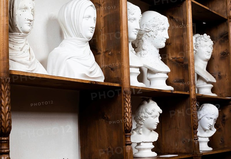 Possagno, Italy, August 2022: Antonio Canova collection. Classical sculptures in white marble located in his native house, Europe
