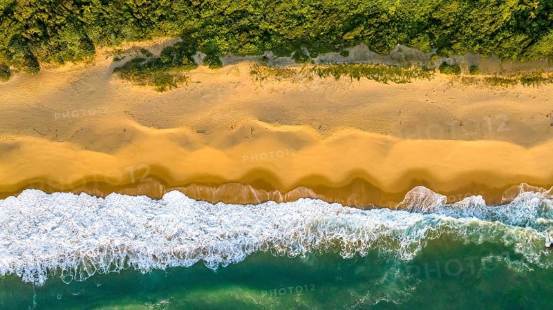 Balneario Camboriu in Santa Catarina. Taquaras Beach and Laranjeiras Beach in Balneario Camboriu. Aerial view in landscape. Brazil