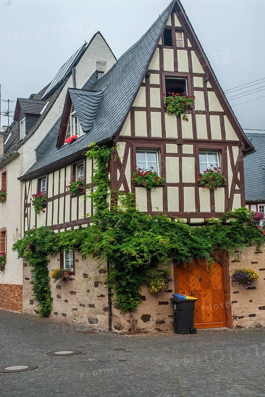 Typical half-timbered house in Ernst, Landkreis Cochem-Zell, Mosel Valley, Moselle valley, Rhineland-Palatinate, German