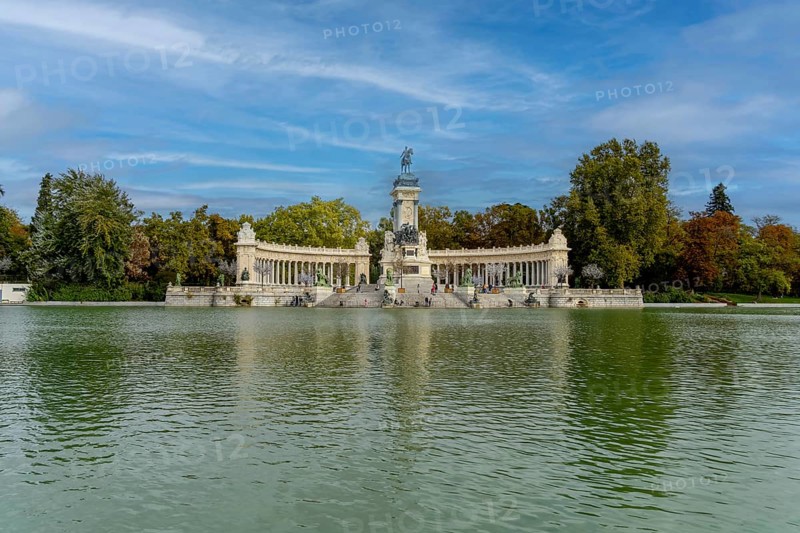 The Monument to Alfonso XII (Spanish: Monumento a Alfonso XII) is located in Buen Retiro Park (El Retiro), Madrid, Spain. The monument is situated on the east edge of an artificial lake near the center of the park