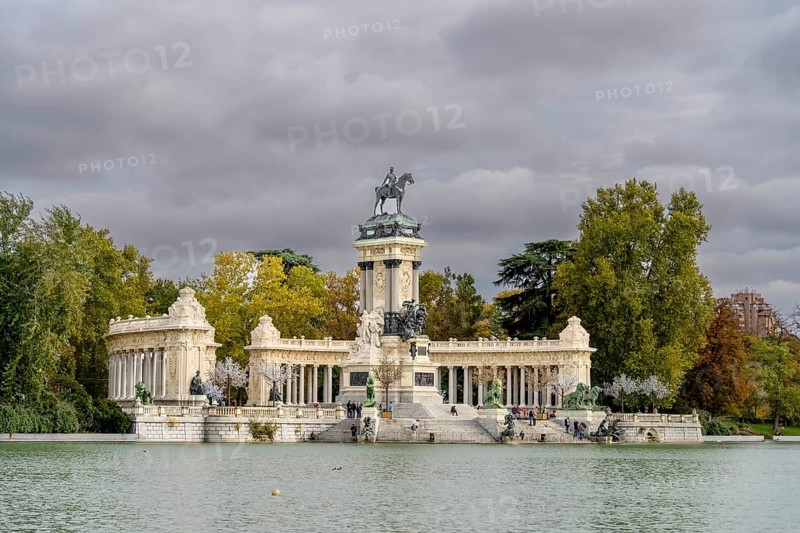 The Monument to Alfonso XII (Spanish: Monumento a Alfonso XII) is located in Buen Retiro Park (El Retiro), Madrid, Spain. The monument is situated on the east edge of an artificial lake near the center of the park