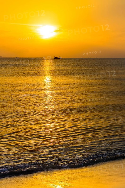 Amazing sunset view on South China sea from Sanya bay at Sanya, Hainan, China, Asia