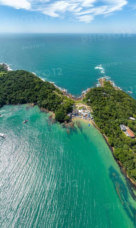 Bombinhas Beach in Santa Catarina. Aerial view taken with a drone. Brazil. South America