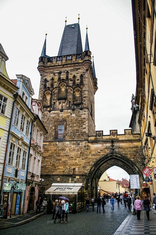 PRAGUE, CZECH REPUBLIC, OCTOBER 06: View on Powder Tower on October 06, 2008 in Prague, Czech Republic, Europe