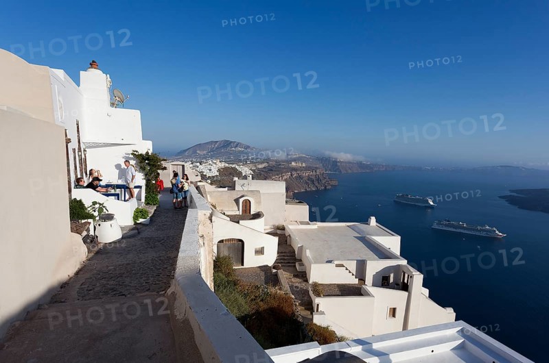 Street of Imerovigli, Santorini Cyclades islands, Greece, Europe
