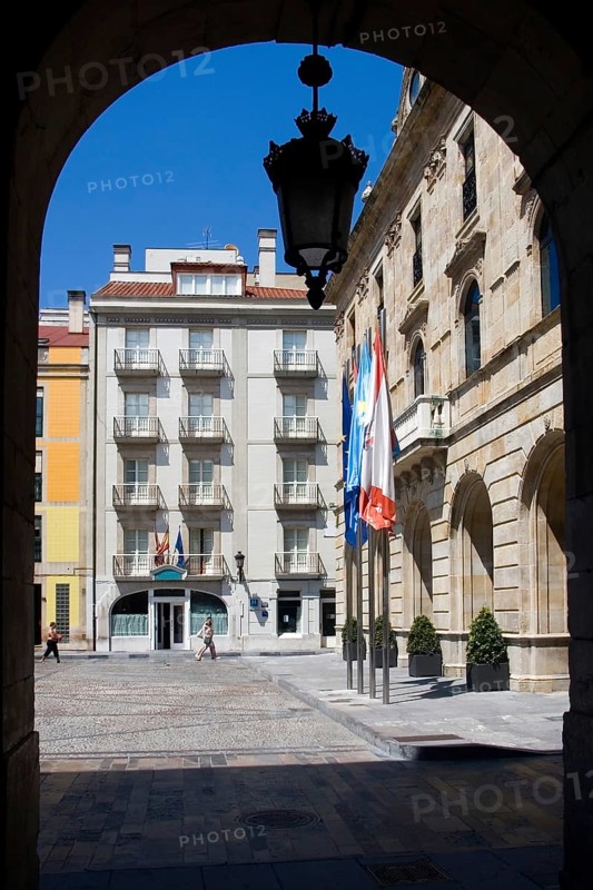 Mayor square, Gijon, Asturias, Spain, Europe