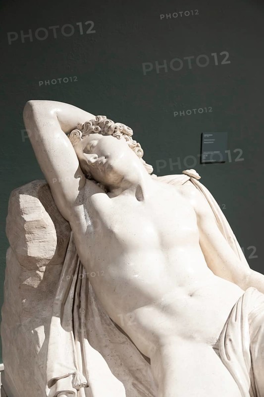 Bassano del Grappa, Italy, 22 December 2022: Sleeping Endymion, by scultor Antonio Canova, 1822, Plaster, Europe