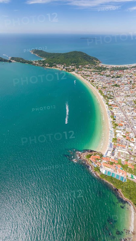 Bombinhas Beach in Santa Catarina. Aerial view taken with a drone. Brazil. South America