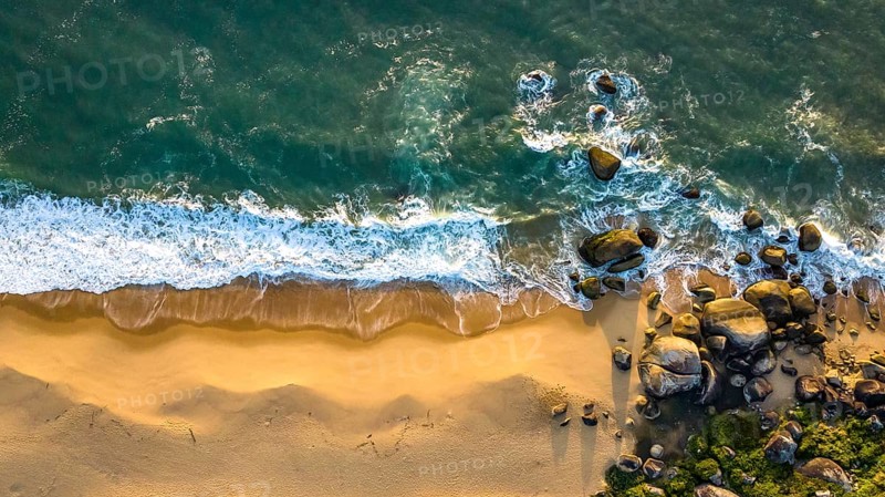 Balneario Camboriu in Santa Catarina. Taquaras Beach and Laranjeiras Beach in Balneario Camboriu. Aerial view in landscape. Brazil