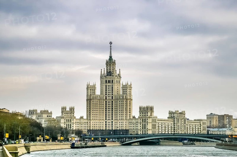 View on skyscraper on the Kotelnicheskaya embankment in Moscow, Russia, Europe