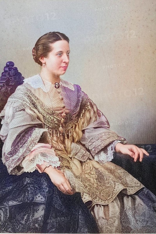 Mademoiselle Therese Titiens, 1834-1877, Hungarian opera singer. Engraved by DJPound after a photograph by Mayall. From the book The Drawing-Room Portrait Gallery of Eminent Personages, Volume 2, published in London 1859, digitally restored reproduction from a 19th century original, record date not stated