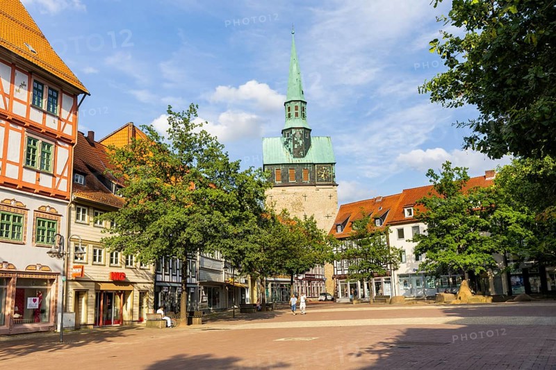 Osterode am Harz is a medium-sized town and independent municipality in the south-east of the state of Lower Saxony in the district of Göttingen on the south-western edge of the Upper Harz Mountains. Kornmarkt, Church of St Ägidien, Osterode, Osterode, Lower Saxony, Germany, Europe