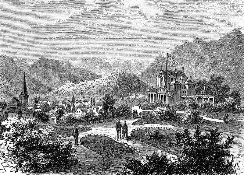 Ischl, Bad Ischl, in the Salzkammergut, Austria, in 1870, Historical, digital reproduction of an original from the 19th century, Europe