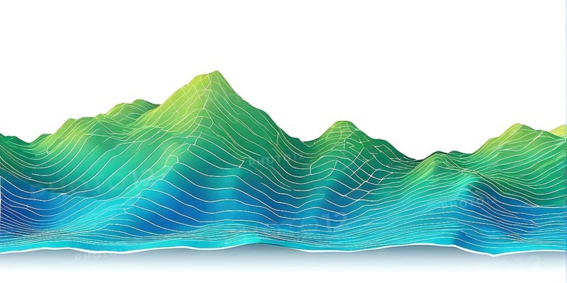 Abstract topographic map contour with complex terrain patterned, AI generated