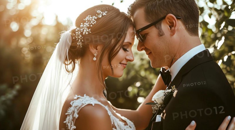 Outdoors luxury wedding and honeymoon time with bride and groom on the scenic beach ceremony, AI generated