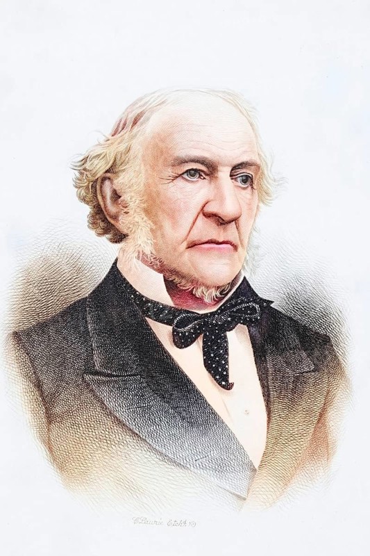 William Ewart Gladstone 1809 to 1898 Statesman and Prime Minister of Great Britain 1868 to 1874 1880 to 1885 1886 and 1892 to 1894, Historical, digitally restored reproduction from a 19th century original, Record date not stated
