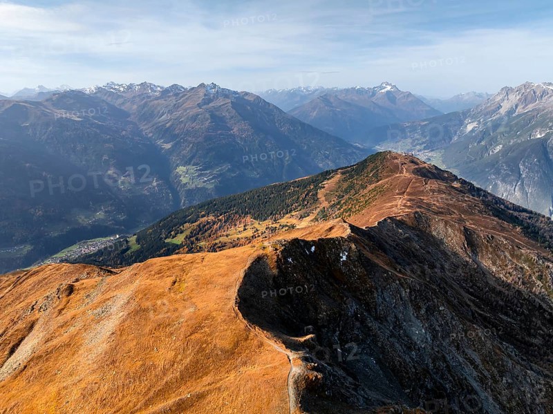 Mountain ridge of the Venet, mountain panorama of the Parzinn group of the Lechtal Alps, Venet crossing, Ötztal Alps, Tyrol, Austria, Europe