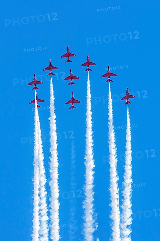 Red Arrows, Royal Air Force Aerobatic Team, Airshow 2024, Teignmouth, Devon, England, United Kingdom, Europe