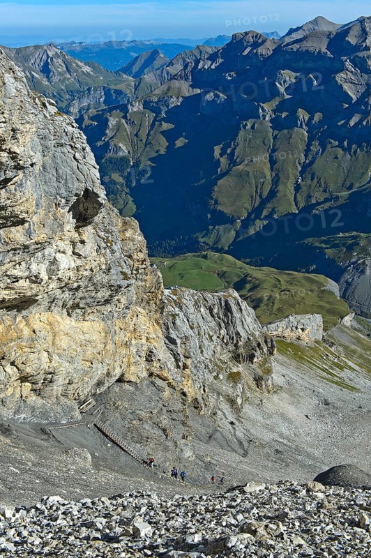 Ascent to the Hohtürli pass from the Kiental valley via the Bundalp, Kandersteg, Bernese Oberland, Switzerland, Europe