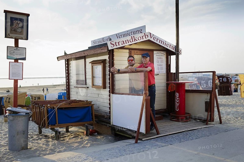 Traditional beach chair hire on Borkum