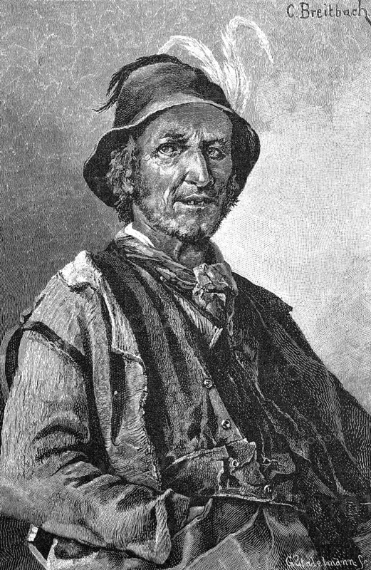 Wooden servant from Bavaria, Germany, 1887, Historical, digital reproduction of an original from the 19th century, Europe