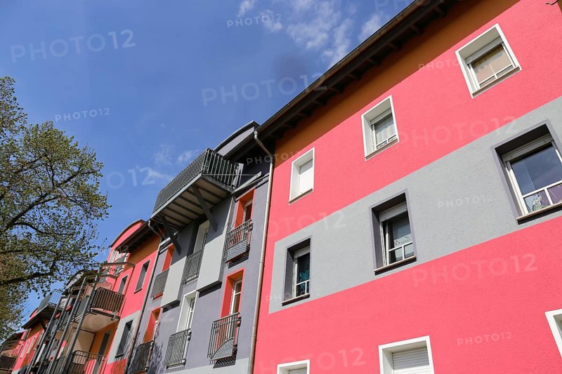 Residential building with modern facade painting Kaiserslautern, Rhineland-Palatinate