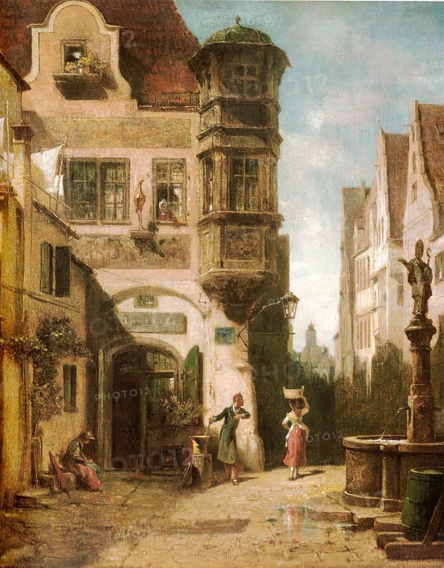 Der verliebte Provisor, Painting by Carl Spitzweg, Historic, digitally restored reproduction from a 19th century original, Record date not stated