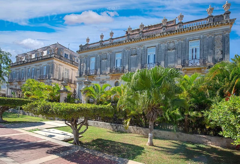 Central Avenue Paseo de Montejo in Merida with local museums, restaurants, monuments and tourist attractions