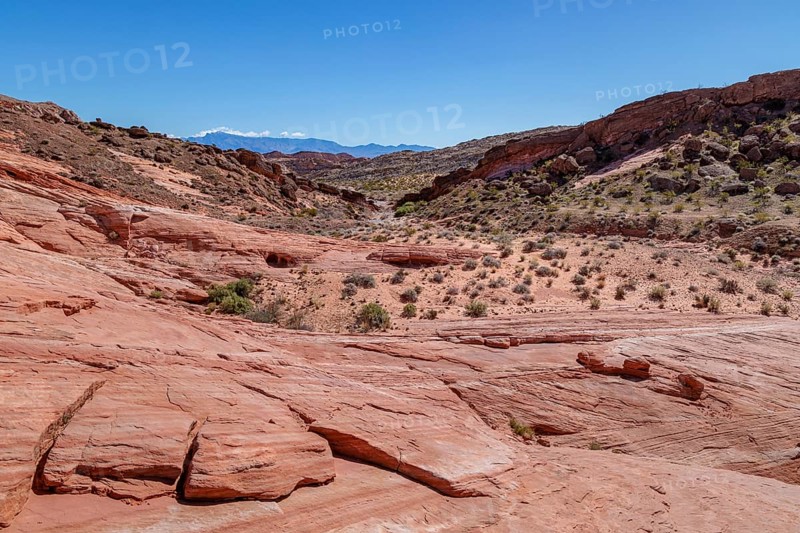 Layered rock formations along the Fire Wave Trail at Valley of Fire State Park near Overton, Nevada, USA, North America