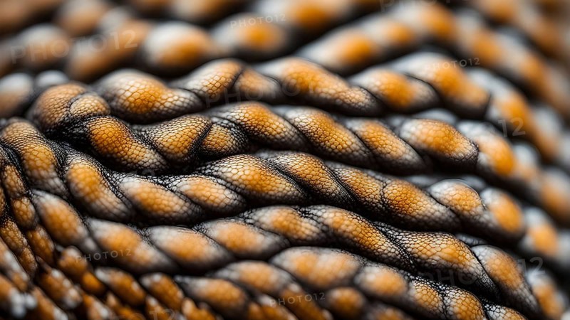 Close up on the wrinkled skin of an adder with intricate patterns, AI generated