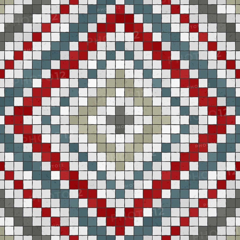 Mosaic tiles background, seamless vector pattern