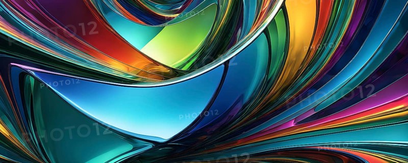 3d rendering of vibrant colored abstract changing glass design in an ornament structure, AI generated