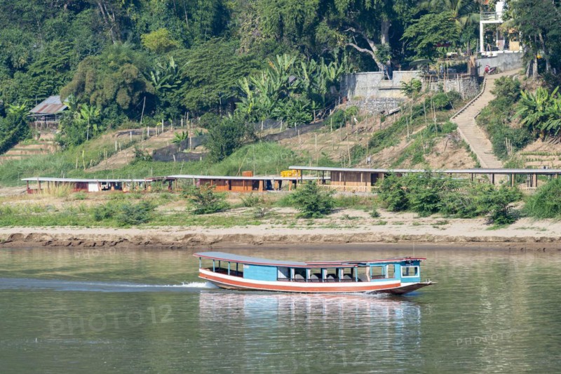 View over the Mekong at Luang Prabang, Luang Prabang province, Laos, Asia