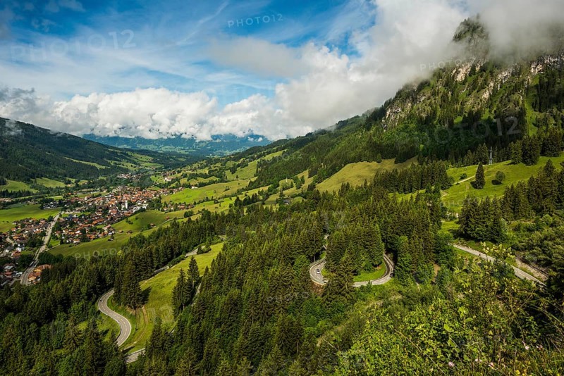 Oberjoch Pass Road, Bad Hindelang, Allgäu Alps, Allgäu, Bavaria, Germany, Europe